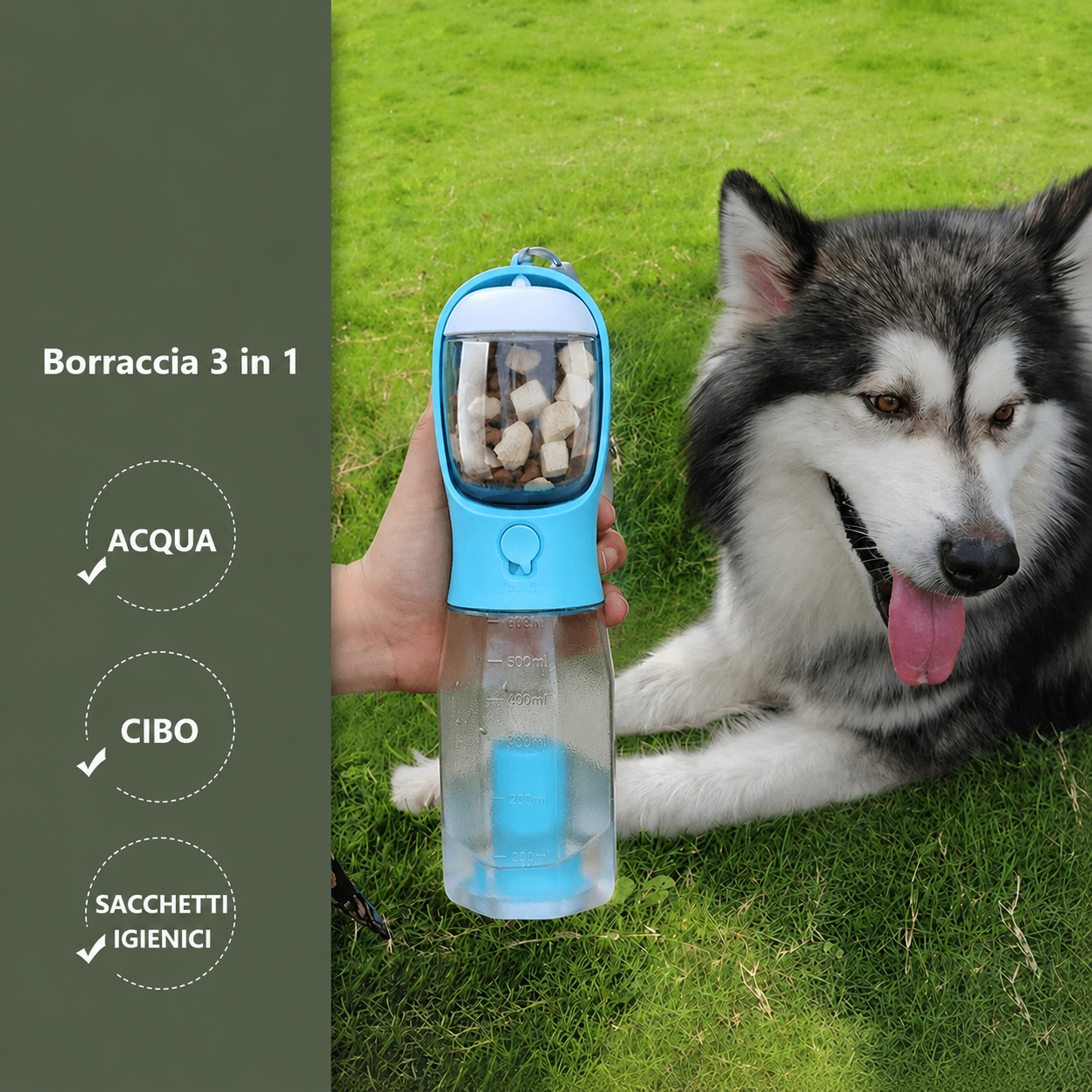 Bottiglia  con Dispenser per Cibo